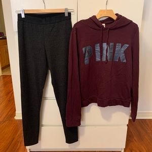 PINK Hoodie and Tights Set - Size: Small